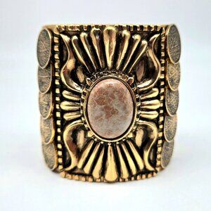 Vintage Roberto Cavalli Designer Statement Cuff Bracelet Brass- Made in Italy